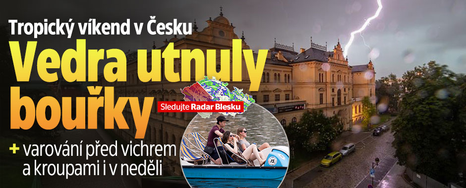 Tropický víkend v Česku: Až 30 °C utnuly silné bouřky