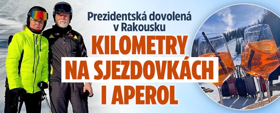 Banner ke žhavému tématu: Prezidentský pár v Alpách: Lyžovačka i ...
