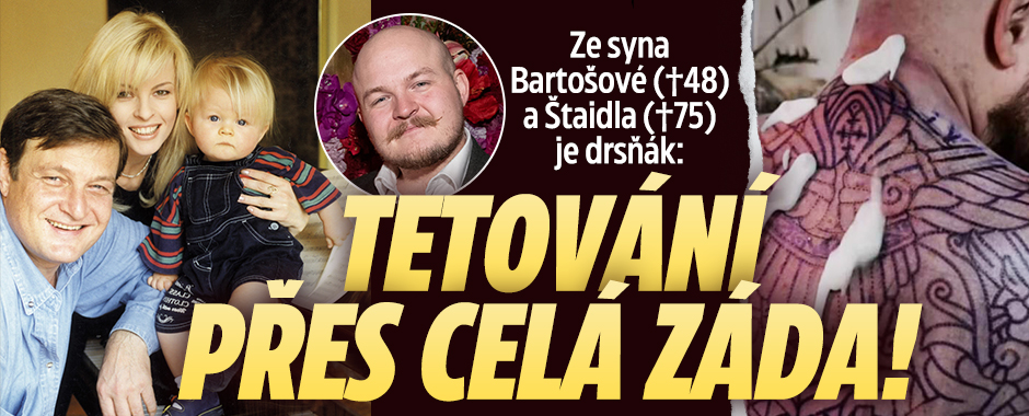 Ze syna Bartošové je drsňák: Tetování přes celá záda