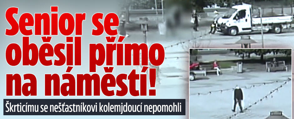 Banner ke žhavému tématu: Senior se oběsil přímo na náměstí: ...