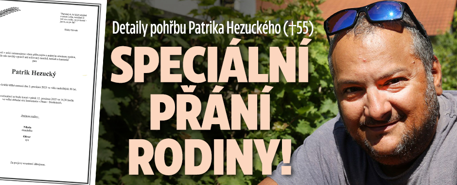 Banner ke žhavému tématu: Pohřeb Patrika Hezuckého (†55): ...