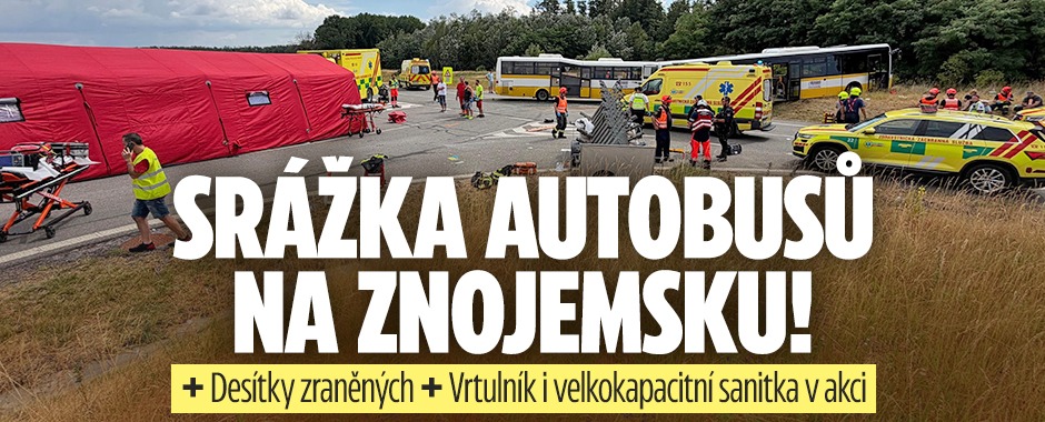 Banner ke žhavému tématu: Srážka dvou autobusů na Znojemsku