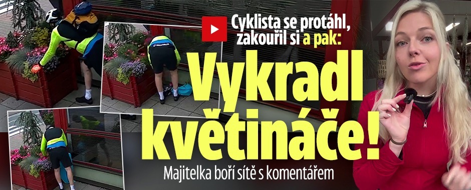 Banner ke žhavému tématu: Cyklista se protáhl, zakouřil si a pak: ...