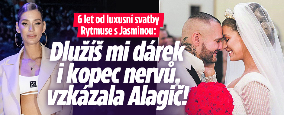 6 let od luxusní svatby Rytmuse s Jasminou: Dlužíš mi dáreček i kopec nervů, vzkázala Alagič