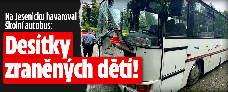 Na Jesenicku naboural autobus plný dětí: Desítky zraněných!