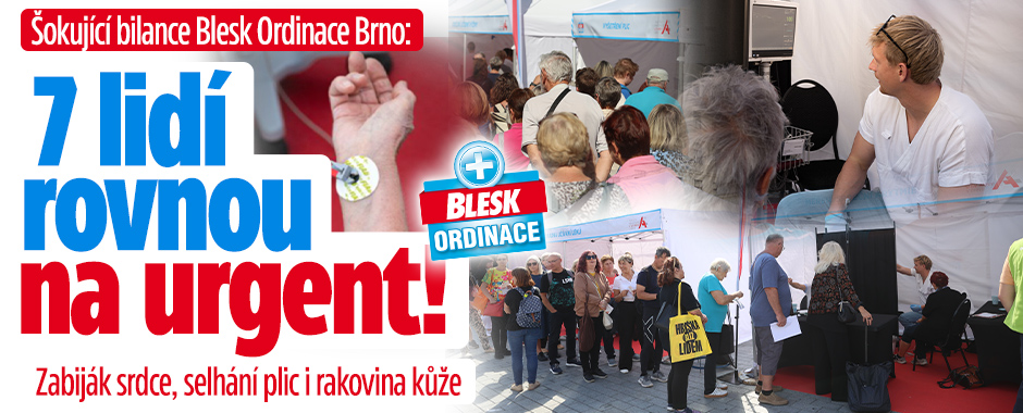 Banner ke žhavému tématu: Šok v Blesk Ordinaci Brno: 7 lidí ...