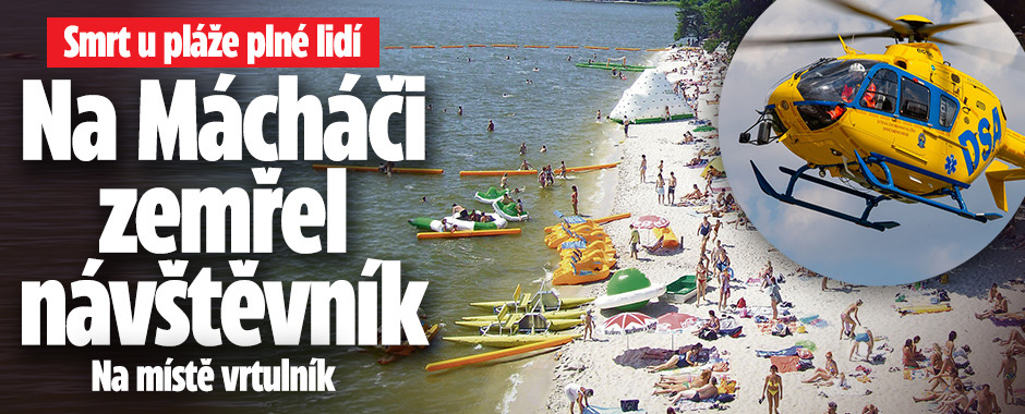 Banner ke žhavému tématu: Na Mácháči zemřel návštěvník: Na místo ...