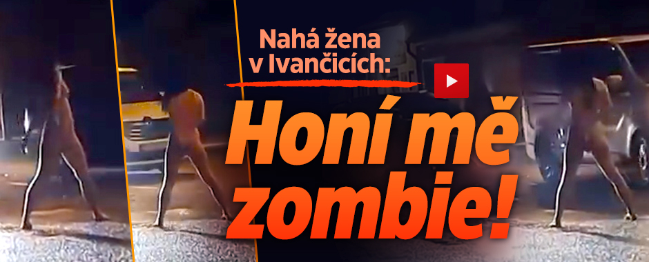 Banner ke žhavému tématu: Nahá žena blokovala v Ivančicích ...
