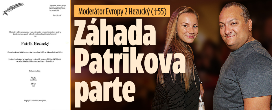 Banner ke žhavému tématu: Moderátor Evropy 2 Hezucký (†55): ...