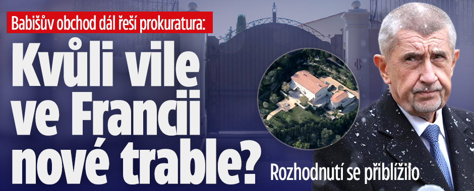 Banner ke žhavému tématu: Vyšetřování Babiše kvůli nákupu vily ve ...