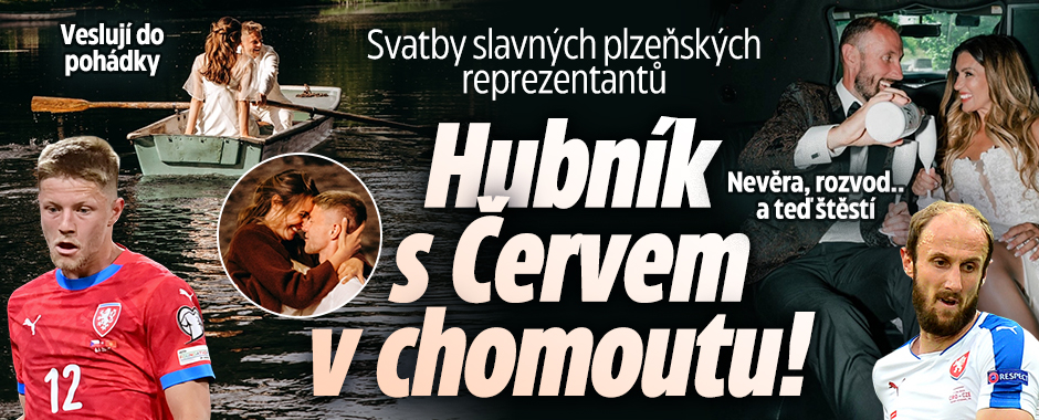 Svatby plzeňských reprezentantů: Hubník s Červem v chomoutu