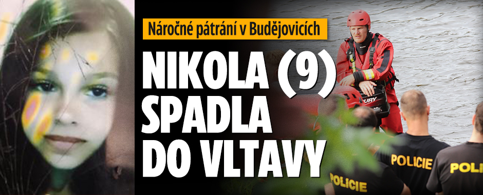 Policie pátrá po Nikole (9): Spadla v Budějovicích do Vltavy