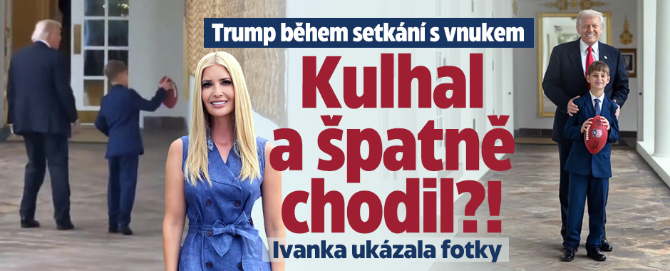 Banner ke žhavému tématu: Trump během setkání s vnukem: Kulhání a ...