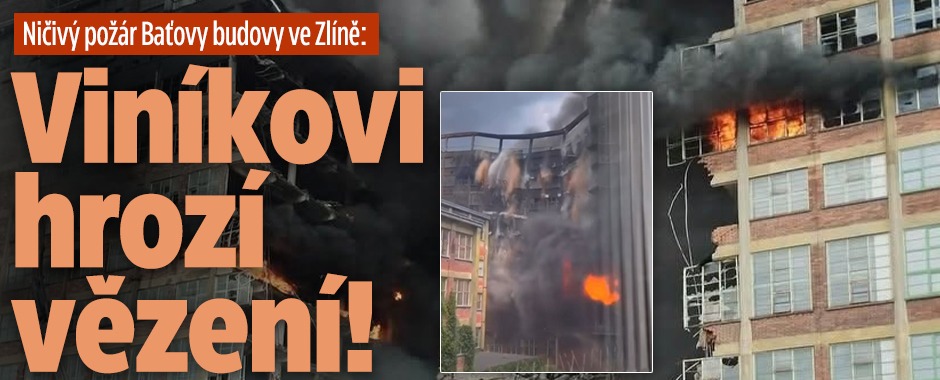 Banner ke žhavému tématu: Příčina požáru ve Zlíně je neznámá: ...