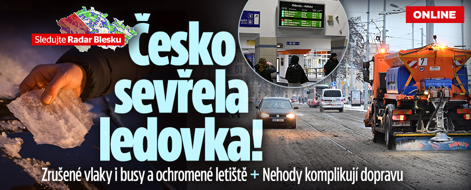 Banner ke žhavému tématu: ONLINE: Česko sevřela ledovka! Zrušené ...
