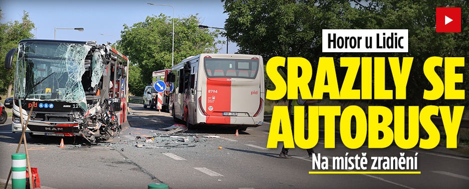 Banner ke žhavému tématu: Srážka autobusů u Lidic: Zranění, v ...