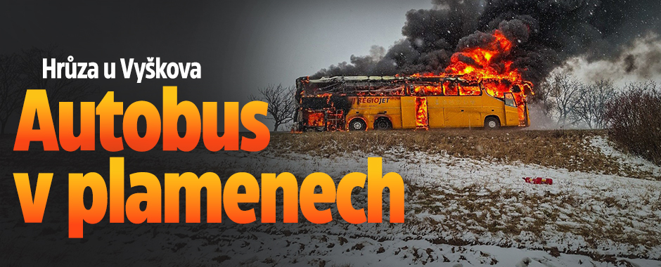 Banner ke žhavému tématu: Horor u Vyškova: Autobus v plamenech!