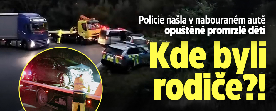 Banner ke žhavému tématu: V nabouraném autě mrzly opuštěné děti: ...
