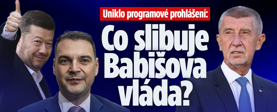 Banner ke žhavému tématu: Co slibuje Babišova vláda? Uniklo ...