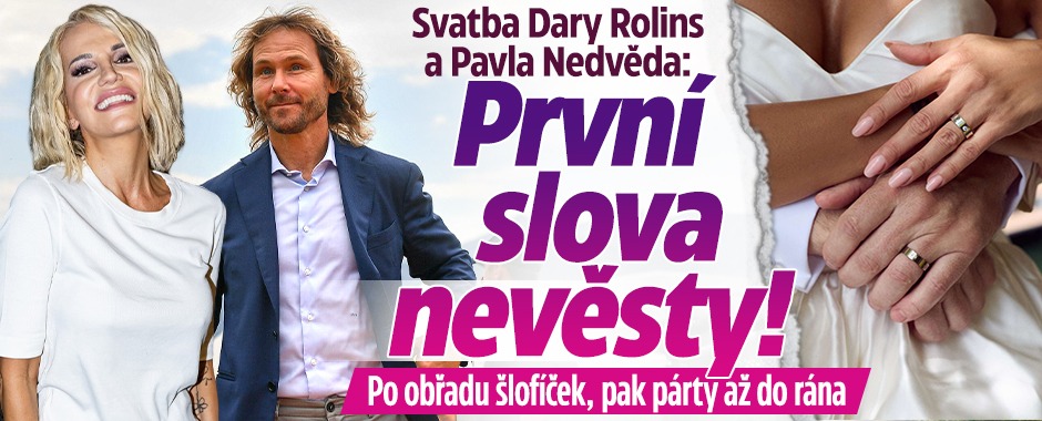 Banner ke žhavému tématu: Svatba Dary Rolins a Pavla Nedvěda: ...