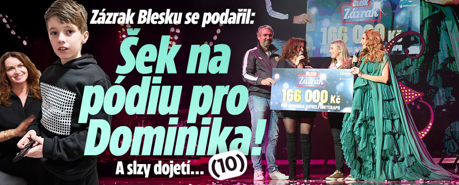 Banner ke žhavému tématu: Zázrak Blesku se podařil: Šek na pódiu ...