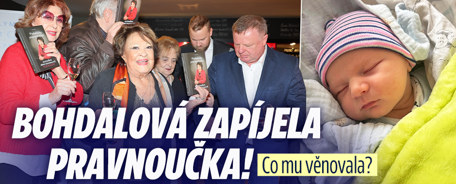 Banner ke žhavému tématu: Bohdalová zapíjela pravnoučka! Co mu ...