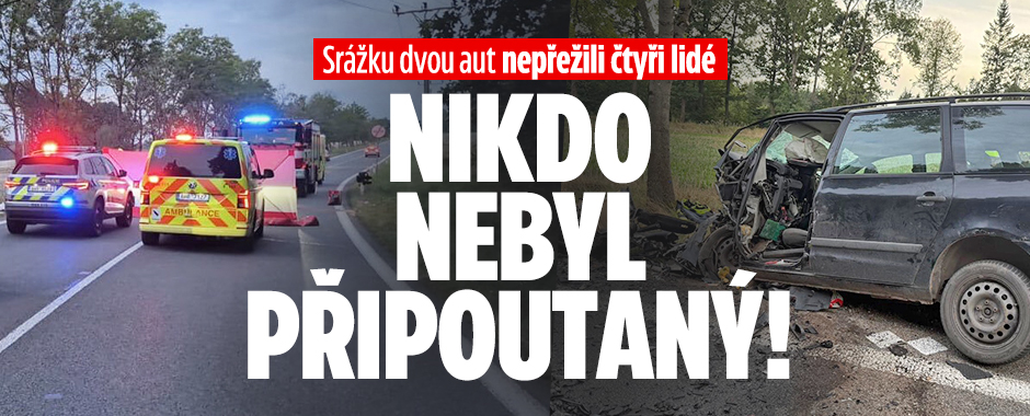 Banner ke žhavému tématu: Čtyři mrtví po srážce dvou aut: Nikdo ...