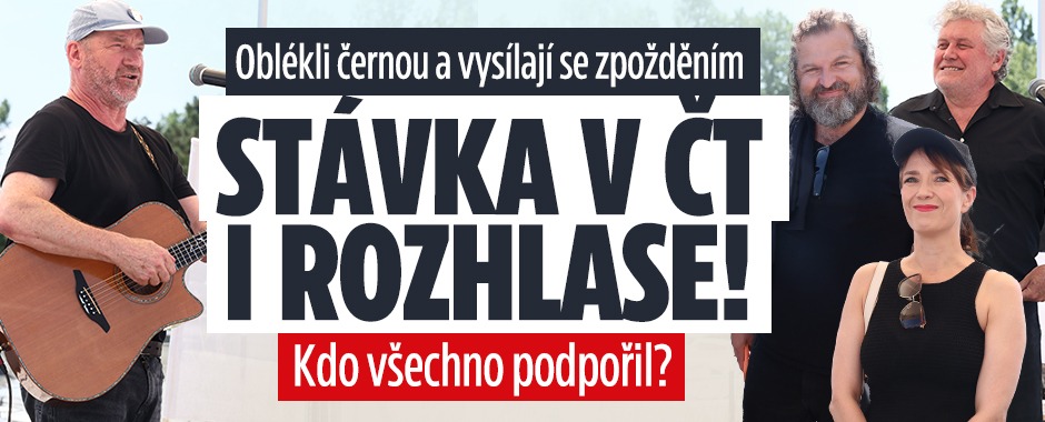 Banner ke žhavému tématu: Stávka v ČT a rozhlase! Moderátoři ...