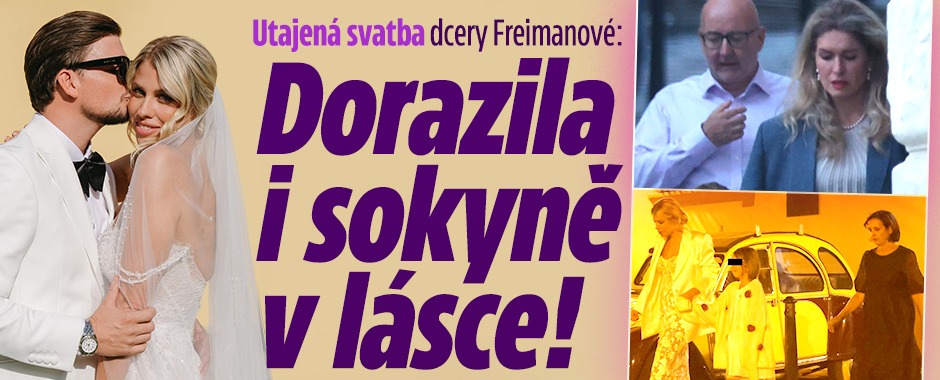 Banner ke žhavému tématu: Utajená svatba dcery Freimanové: ...