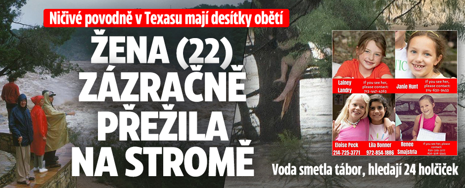 Bleskové povodně v Texasu smetly dětský tábor: Přes 20 holčiček hledají