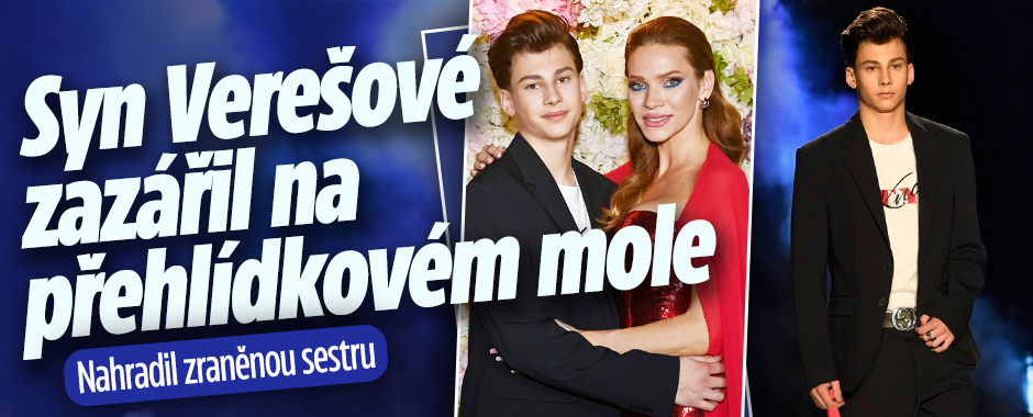 Banner ke žhavému tématu: Syn Verešové zazářil na přehlídkovém ...