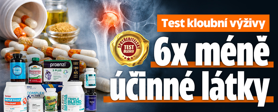 Banner ke žhavému tématu: Test kloubní výživy: Až 6 krát méně ...