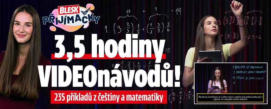 Banner ke žhavému tématu: Blesk přijímačky: 3,5 hodiny VIDEOnávodů