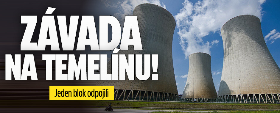 Banner ke žhavému tématu: Závada na Temelínu! Jeden blok odpojili