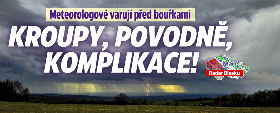 Banner ke žhavému tématu: Zpřísněná výstraha před bouřkami: ...