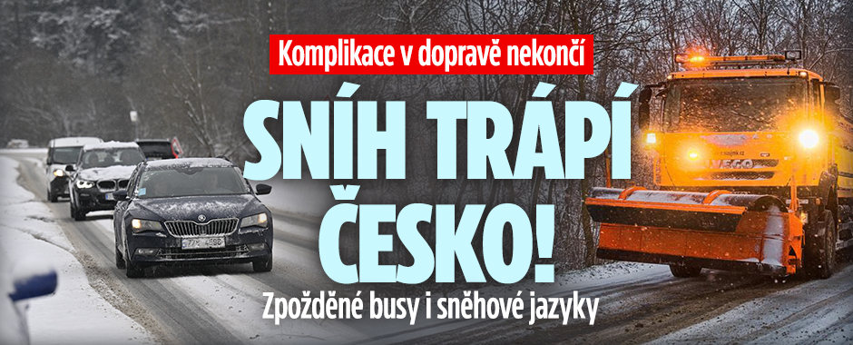 Banner ke žhavému tématu: Komplikace v dopravě nekončí: Sníh ...