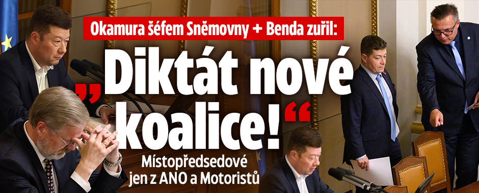 Banner ke žhavému tématu: Okamuru zvolili šéfem Sněmovny! Benda ...