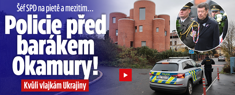 Banner ke žhavému tématu: Šéf SPD na pietě a mezitím... Policie ...