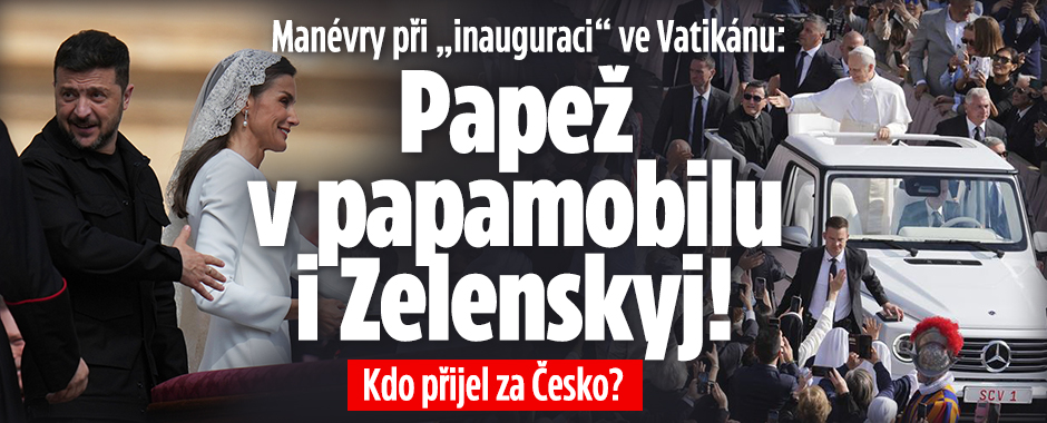 Nový papež v papamobilu a velké manévry na inauguraci