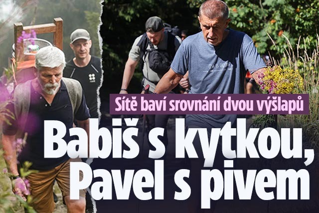 Banner ke žhavému tématu: Výšlapy: Pavel se sudem nebo Babiš s ...