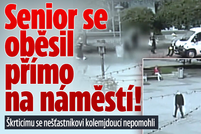 Banner ke žhavému tématu: Senior se oběsil přímo na náměstí: ...