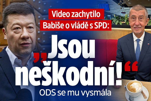 Banner ke žhavému tématu: Babišova slova o vládě s SPD zachytilo ...