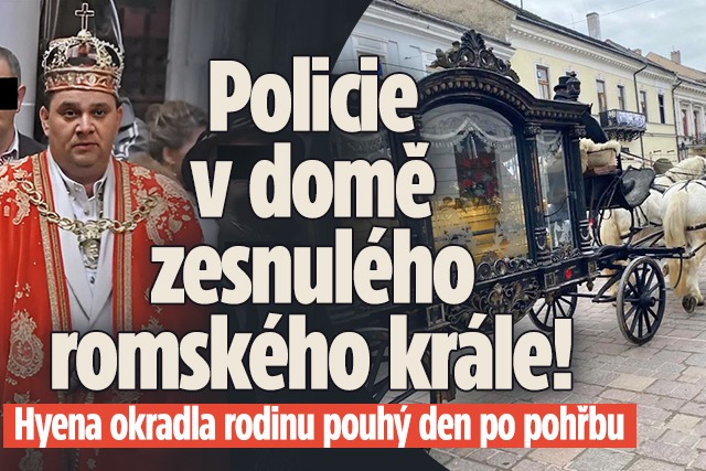 Banner ke žhavému tématu: Policie v domě zesnulého romského krále!