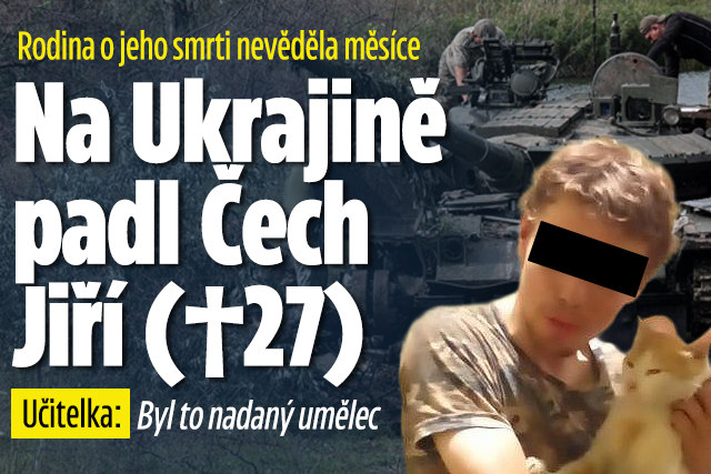 Banner ke žhavému tématu: Na Ukrajině padl Čech Jiří (†27): ...
