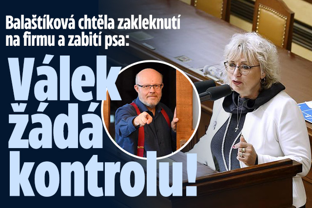 Banner ke žhavému tématu: Balaštíková a kauza zabití psa: Válek ...