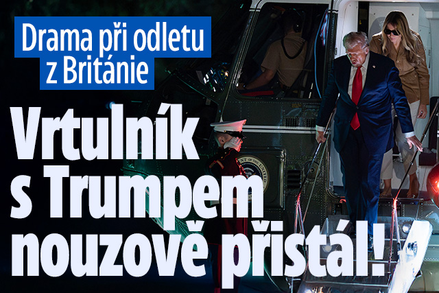 Banner ke žhavému tématu: Vrtulník s Trumpem musel nouzově ...