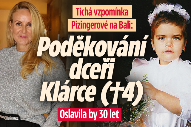 Banner ke žhavému tématu: Tichá vzpomínka Pizingerové na Bali: ...