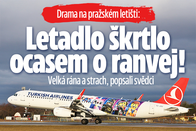 Drama na pražském letišti: Letadlo škrtlo ocasem o ranvej!