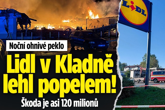 Banner ke žhavému tématu: V Kladně hoří Lidl. Hasiči vyhlásili ...