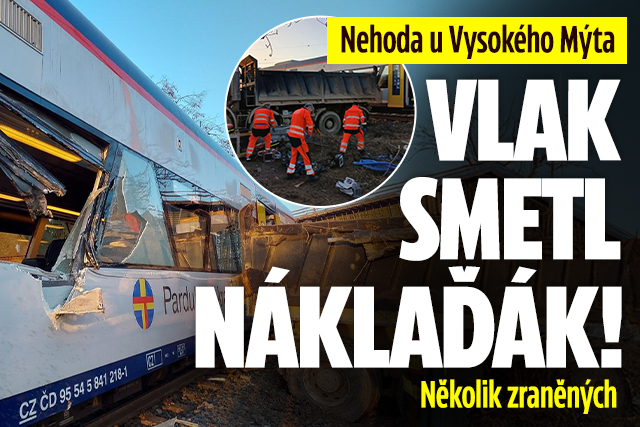 Banner ke žhavému tématu: Vlak u Vysokého Mýta smetl náklaďák: ...